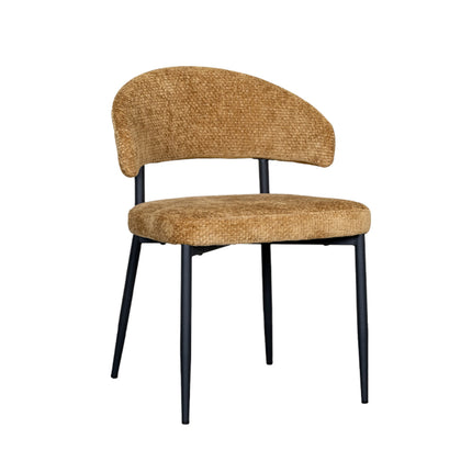 LABEL51 - Eetkamerstoel Bliss 56x55x76 cm - Mustard Elite | Zwart Metaal