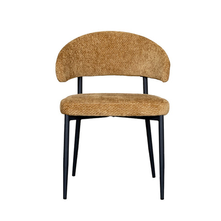 LABEL51 - Eetkamerstoel Bliss 56x55x76 cm - Mustard Elite | Zwart Metaal