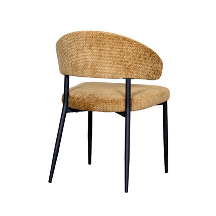 LABEL51 - Eetkamerstoel Bliss 56x55x76 cm - Mustard Elite | Zwart Metaal