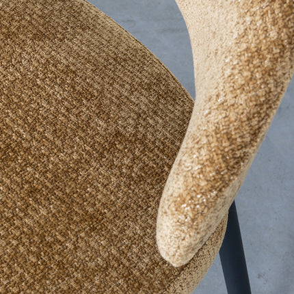 LABEL51 - Eetkamerstoel Bliss 56x55x76 cm - Mustard Elite | Zwart Metaal