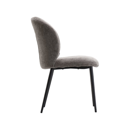 LABEL51 - Eetkamerstoel Vino 49x62x85 cm - Stone Elite | Zwart Metaal