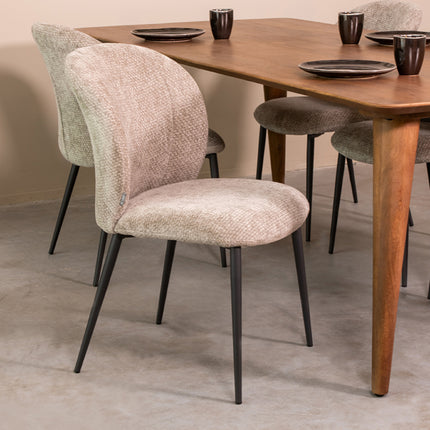 LABEL51 - Eetkamerstoel Vino 49x62x85 cm - Stone Elite | Zwart Metaal