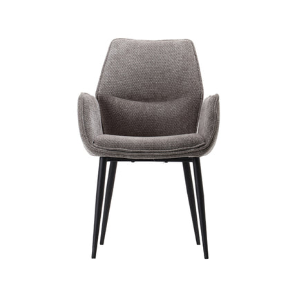 LABEL51 - Eetkamerstoel Morris 59x62x92 cm - Stone Elite | Zwart Metaal