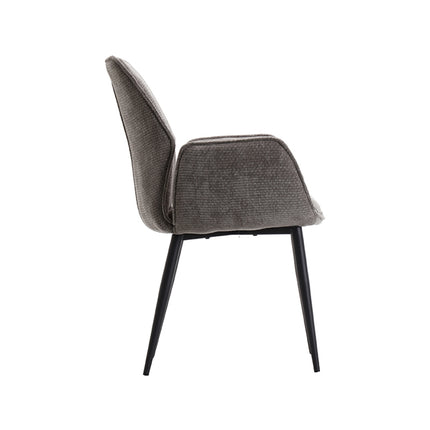 LABEL51 - Eetkamerstoel Morris 59x62x92 cm - Stone Elite | Zwart Metaal