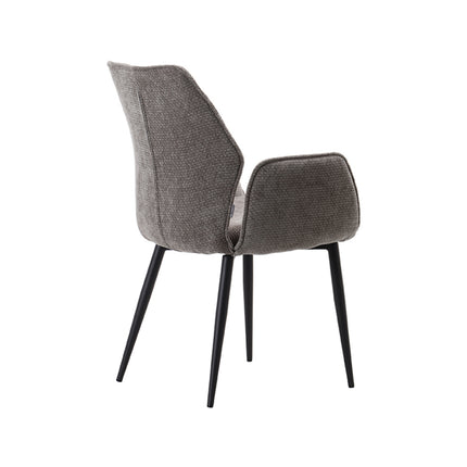 LABEL51 - Eetkamerstoel Morris 59x62x92 cm - Stone Elite | Zwart Metaal