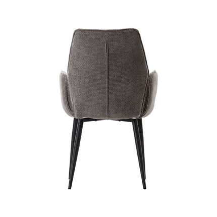 LABEL51 - Eetkamerstoel Morris 59x62x92 cm - Stone Elite | Zwart Metaal