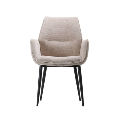 LABEL51 - Eetkamerstoel Morris 59x62x92 cm - Naturel Elite | Zwart Metaal