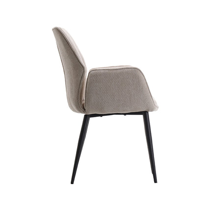 LABEL51 - Eetkamerstoel Morris 59x62x92 cm - Naturel Elite | Zwart Metaal