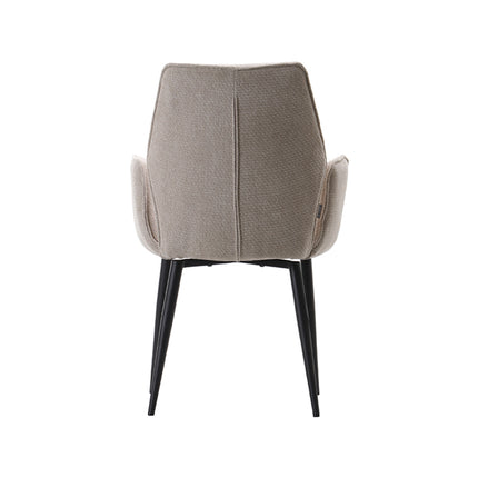 LABEL51 - Eetkamerstoel Morris 59x62x92 cm - Naturel Elite | Zwart Metaal