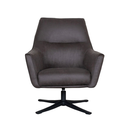 LABEL51 - Draaifauteuil Tod 76x75x90 cm - Antraciet Micro Suede | Zwart Metaal