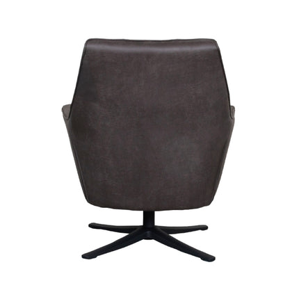 LABEL51 - Draaifauteuil Tod 76x75x90 cm - Antraciet Micro Suede | Zwart Metaal