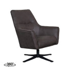 LABEL51 - Draaifauteuil Tod 76x75x90 cm - Antraciet Micro Suede | Zwart Metaal