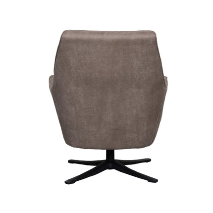 LABEL51 - Draaifauteuil Tod 76x75x90 cm - Taupe Micro Suede | Zwart Metaal