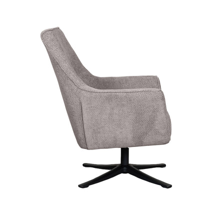 LABEL51 - Draaifauteuil Tod 76x75x90 cm - Stone Elite | Zwart Metaal