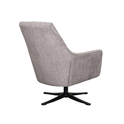 LABEL51 - Draaifauteuil Tod 76x75x90 cm - Stone Elite | Zwart Metaal