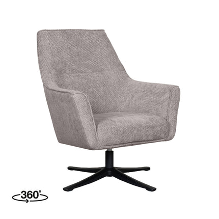 LABEL51 - Draaifauteuil Tod 76x75x90 cm - Stone Elite | Zwart Metaal