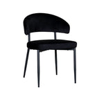 LABEL51 - Eetkamerstoel Bliss 56x55x76 cm - Zwart Fluweel | Zwart Metaal
