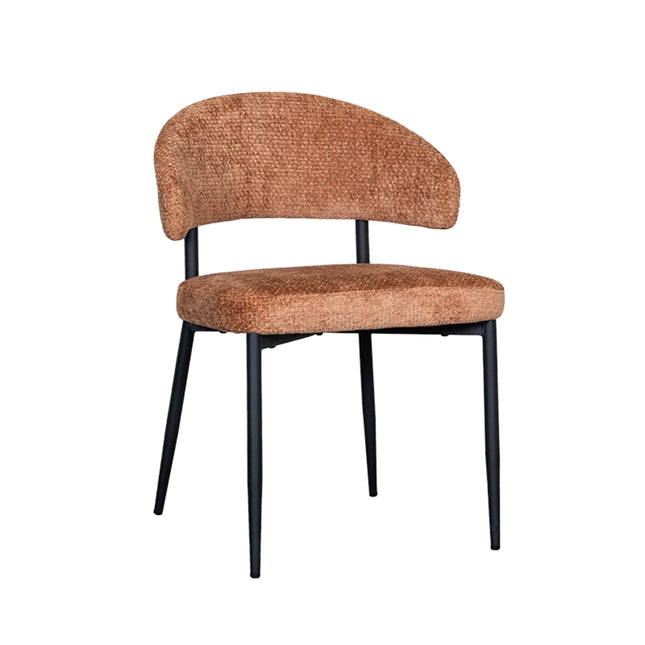 LABEL51 - Eetkamerstoel Bliss 56x55x76 cm - Cognac Elite | Zwart Metaal