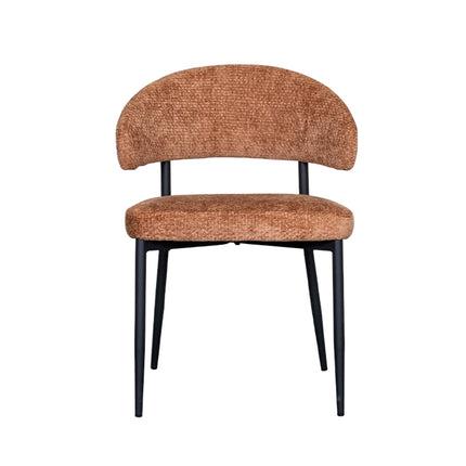 LABEL51 - Eetkamerstoel Bliss 56x55x76 cm - Cognac Elite | Zwart Metaal