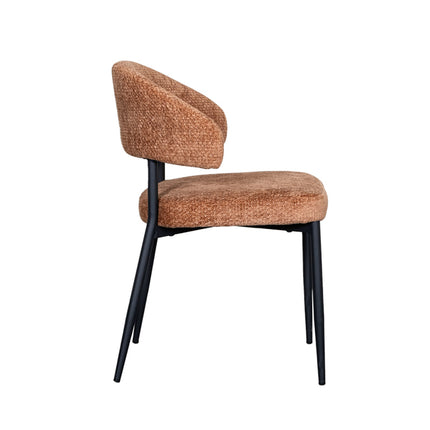 LABEL51 - Eetkamerstoel Bliss 56x55x76 cm - Cognac Elite | Zwart Metaal
