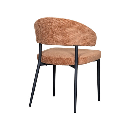 LABEL51 - Eetkamerstoel Bliss 56x55x76 cm - Cognac Elite | Zwart Metaal