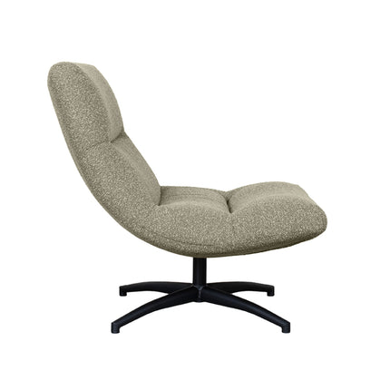 LABEL51 - Draaifauteuil Calix 77x93x88 cm - Naturel Royal Boucle | Zwart Metaal