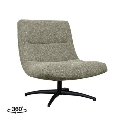 LABEL51 - Draaifauteuil Calix 77x93x88 cm - Naturel Royal Boucle | Zwart Metaal