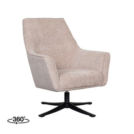 LABEL51 - Draaifauteuil Tod 76x75x90 cm - Clay Elite | Zwart Metaal