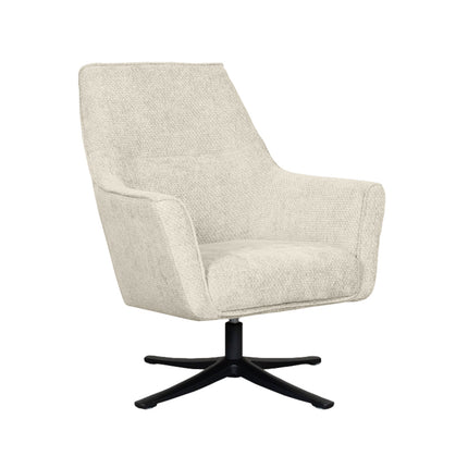 LABEL51 - Draaifauteuil Tod 76x75x90 cm - Naturel Elite | Zwart Metaal