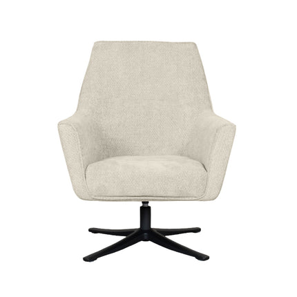 LABEL51 - Draaifauteuil Tod 76x75x90 cm - Naturel Elite | Zwart Metaal