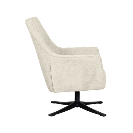 LABEL51 - Draaifauteuil Tod 76x75x90 cm - Naturel Elite | Zwart Metaal