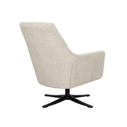 LABEL51 - Draaifauteuil Tod 76x75x90 cm - Naturel Elite | Zwart Metaal