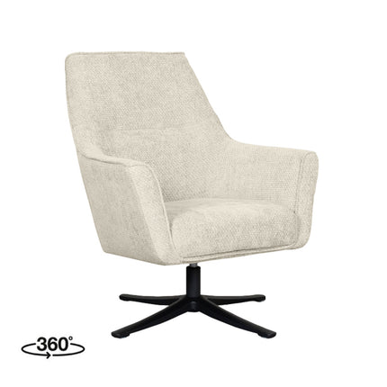 LABEL51 - Draaifauteuil Tod 76x75x90 cm - Naturel Elite | Zwart Metaal