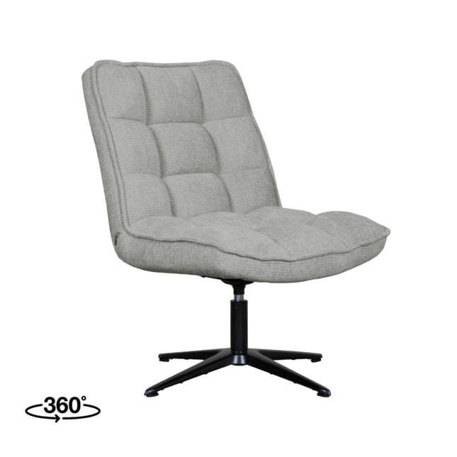 LABEL51 - Draaifauteuil Vince 63x74x91 cm - Stone Elite | Zwart Metaal