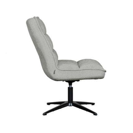 LABEL51 - Draaifauteuil Vince 63x74x91 cm - Stone Elite | Zwart Metaal