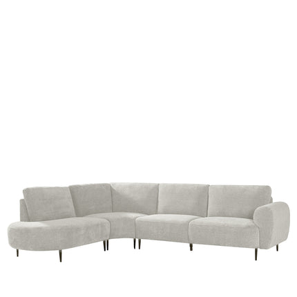 LABEL51 - Hoekbank Milano Links 300x232x72 cm - Naturel Elite | Zwart Metaal