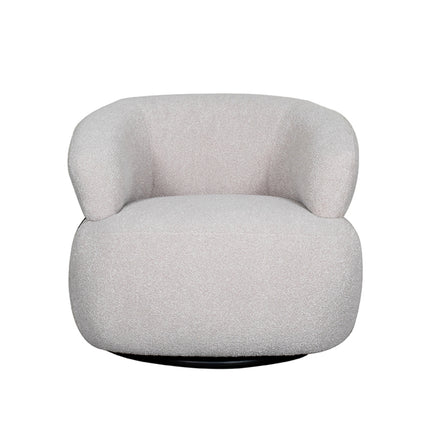 LABEL51 - Draaifauteuil Valenza 83x79x73 cm - Naturel Boucle | Zwart Eiken