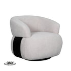 LABEL51 - Draaifauteuil Valenza 83x79x73 cm - Naturel Boucle | Zwart Eiken