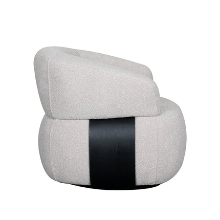 LABEL51 - Draaifauteuil Valenza 83x79x73 cm - Naturel Boucle | Zwart Eiken