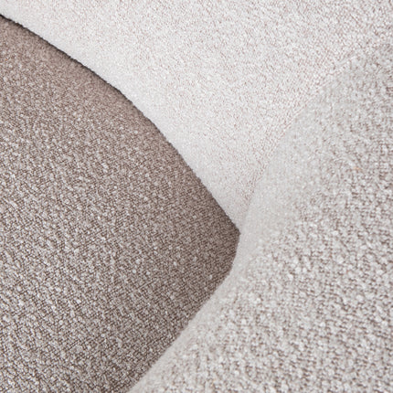 LABEL51 - Draaifauteuil Valenza 83x79x73 cm - Naturel Boucle | Zwart Eiken