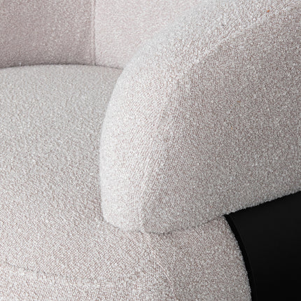 LABEL51 - Draaifauteuil Valenza 83x79x73 cm - Naturel Boucle | Zwart Eiken