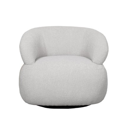 LABEL51 - Draaifauteuil Valenza 83x79x73 cm - Naturel Boucle | Naturel Eiken