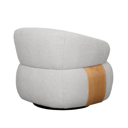 LABEL51 - Draaifauteuil Valenza 83x79x73 cm - Naturel Boucle | Naturel Eiken