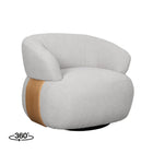 LABEL51 - Draaifauteuil Valenza 83x79x73 cm - Naturel Boucle | Naturel Eiken
