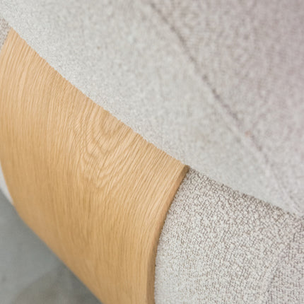 LABEL51 - Draaifauteuil Valenza 83x79x73 cm - Naturel Boucle | Naturel Eiken