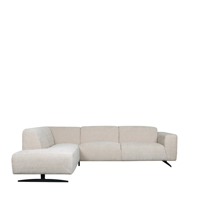 LABEL51 - Hoekbank Rodano Links 278x210x75 cm - Naturel Elite | Zwart Metaal
