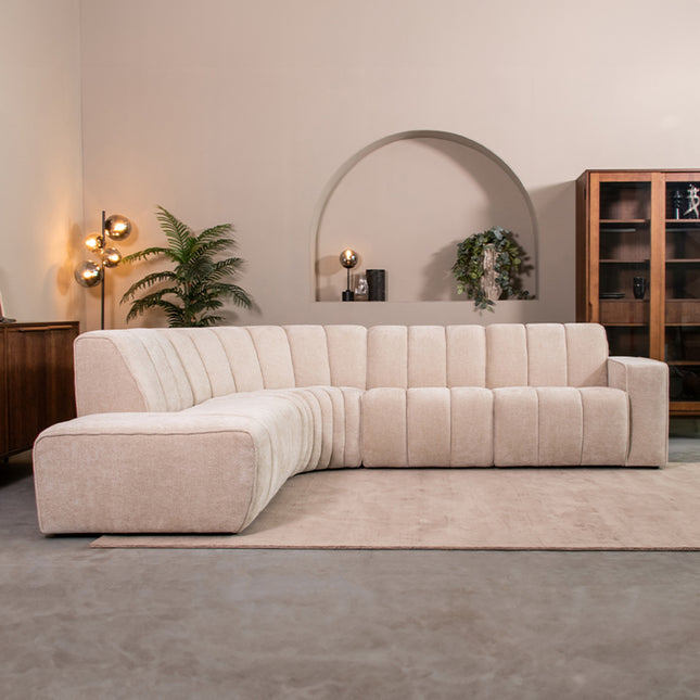 LABEL51 - Hoekbank Vitoro Links 302x253x82 cm - Naturel Elite | Zwart Hout