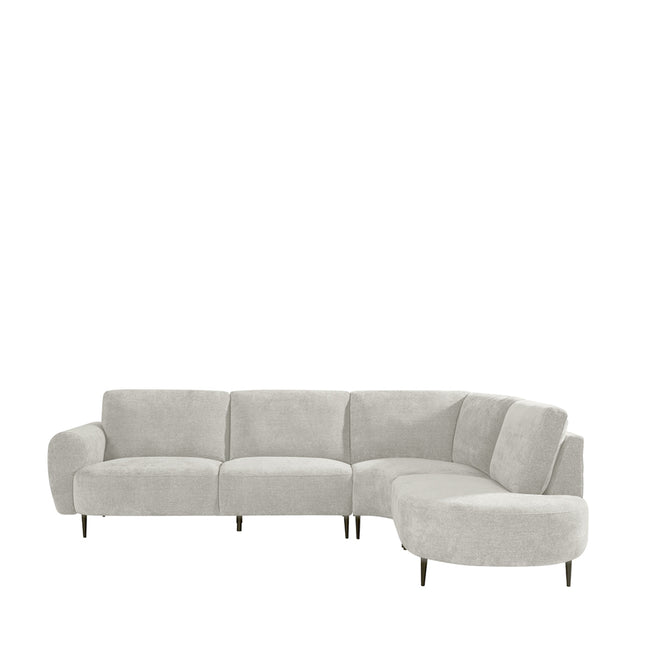 LABEL51 - Hoekbank Milano Rechts 300x232x72 cm - Naturel Elite | Zwart Metaal