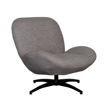 LABEL51 - Draaifauteuil Clayton 82x89x91 cm - Taupe Canyon | Zwart Metaal