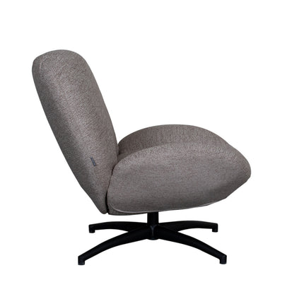 LABEL51 - Draaifauteuil Clayton 82x89x91 cm - Taupe Canyon | Zwart Metaal